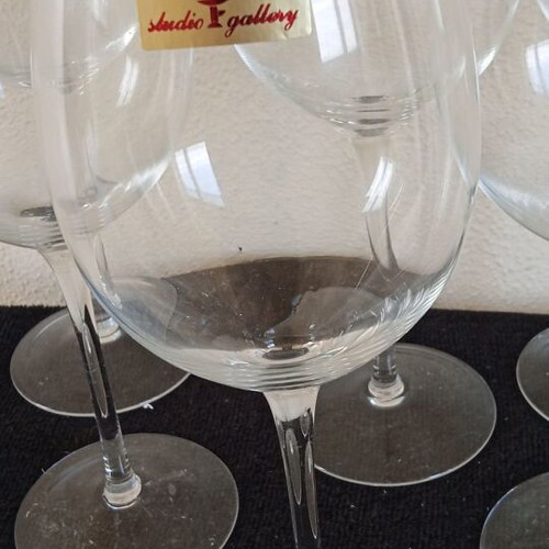 Set of 6 Domus handblown water glasses, height 25 cm, new