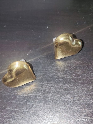 Heart-shaped earrings stainless steel new, gold color
