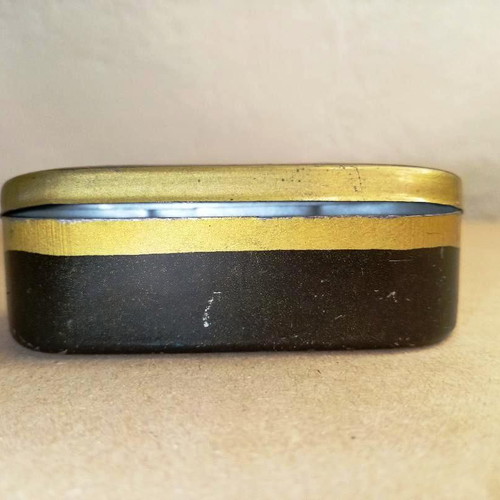Vintage French thread dispenser tin box used, 1940s