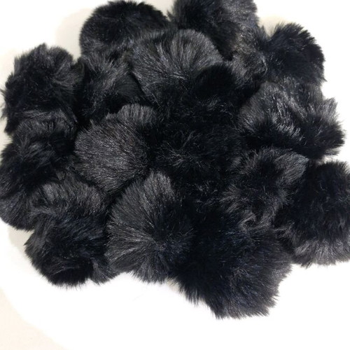Black synthetic pom poms pack of 16 new