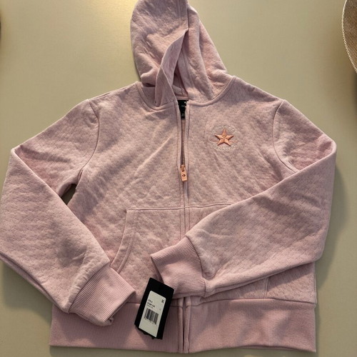 Converse Star Pointelle Full-Zip Hoodie new, summit pink, large