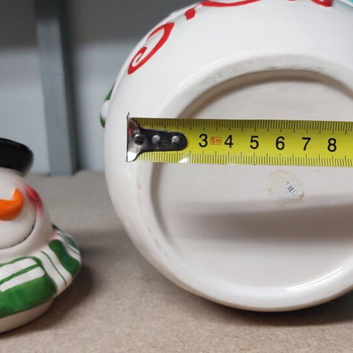 Christmas storage jar snowman design like new
