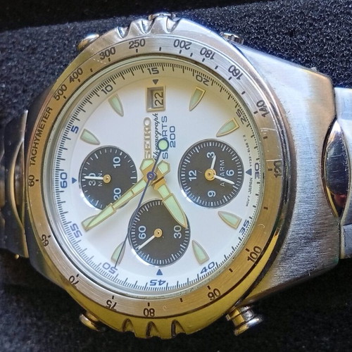 Seiko Maccina Sportiva by Giugiaro watch like new, chronograph, silver