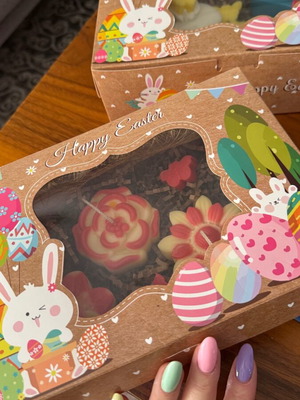 Πασχαλινό box με λουλουδένια κεριά και wax melts, καινούργιο