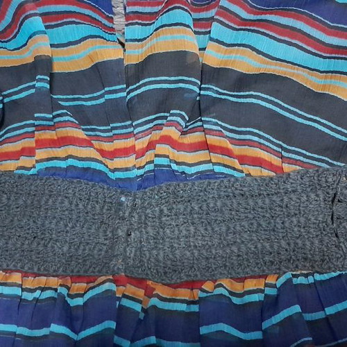 Modern blouse new with handmade knit at waist and sleeves size M