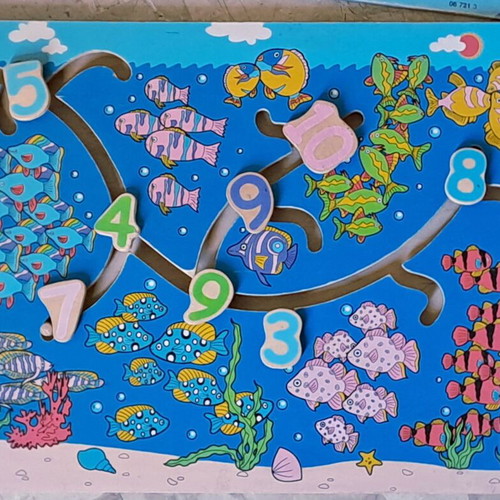 Educational puzzle and books set for numbers