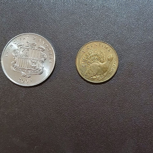 Set of two Andorra coins 2002