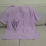 Comfortable women's cotton blouse, 4XL, purple