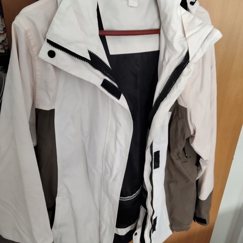 Women's ski jacket size L, white and grey