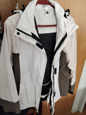 Women's ski jacket size L, white and grey