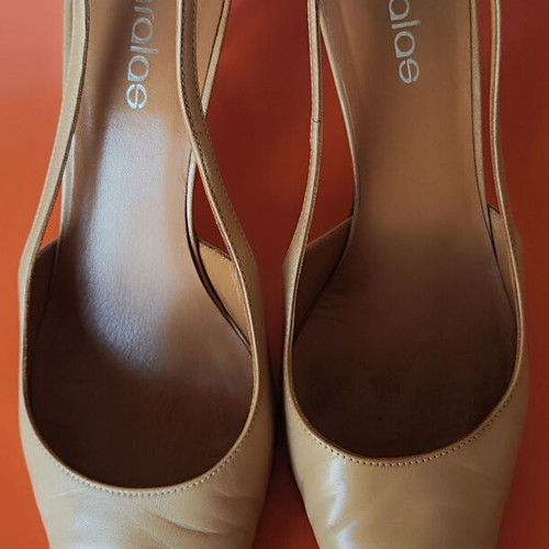 Haralas vintage leather pumps nude taupe size 40, used, 8cm heel