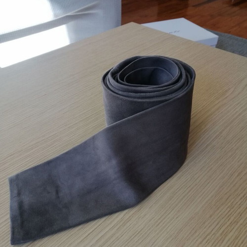 Genuine suede leather belt new, gray, adjustable