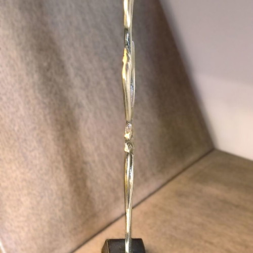 Modern brass sculpture used, abstract female figure 27cm