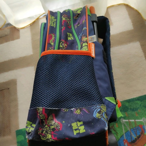 School bag used with wheels, 5 compartments, Turtles