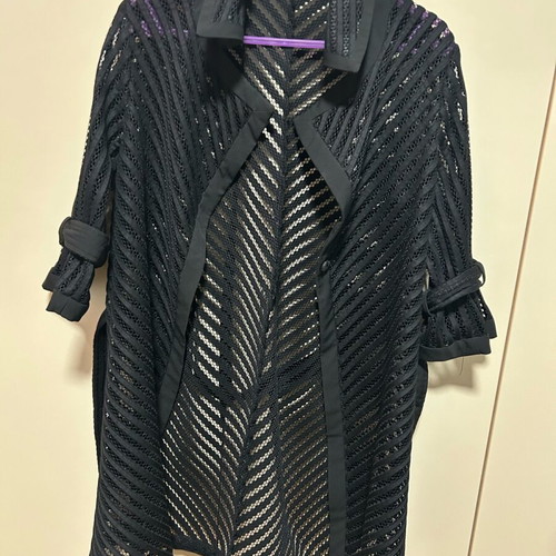 Minus perforated black trench coat like new