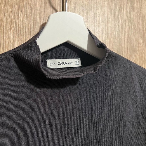 Zara top size M dark gray with soft knit and cutouts