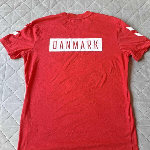 Denmark Fan T-shirt Hummel Carlsberg DBU used, size XS