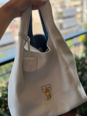 Loewe White Leather Calle Hobo Bag like new