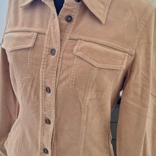 Vintage Beige Nude Corduroy Bottom-Up Jacket Size M Madeleine new