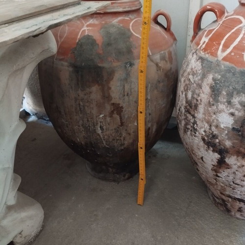 Two large clay jars, approx. 60 cm height