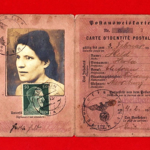 German identity card 1943 like new with collectible stamps and seals