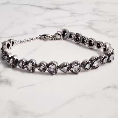 Pandora Sparkling Halo Heart bracelet like new, silver 925