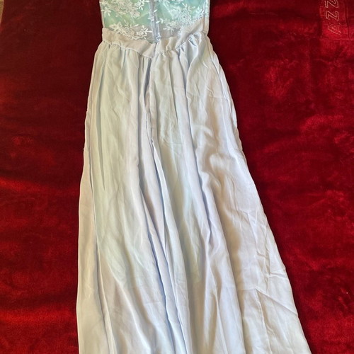 Women's maxi dress blue new with lace and lining size M