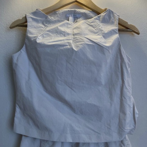 Zara polyester top and skirt set used, off white, size XS