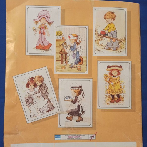Panini Sarah Kay "I love you" sticker album used (1980) with 47 stickers of 144
