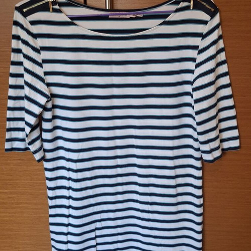 Juicy Couture striped dress like new, cotton, white and dark blue