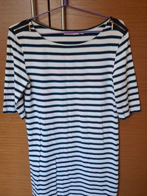 Juicy Couture striped dress like new, cotton, white and dark blue