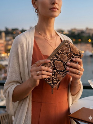 Python Earthy Luxe Touch women's wallet new, black and brown