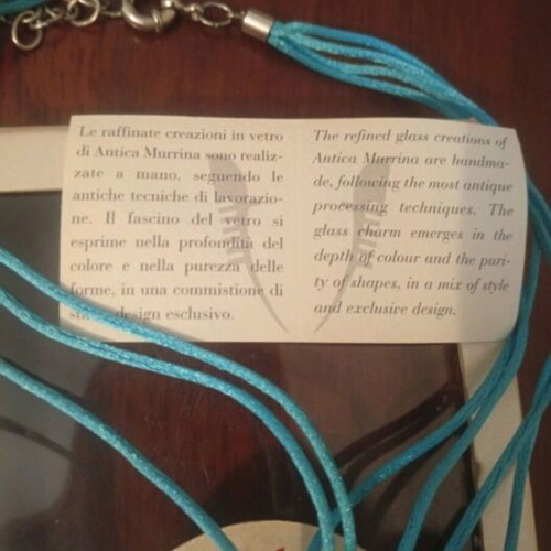 Antica Murrina Venezia Handmade Murano Glass Necklace new