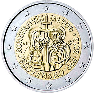 SAC Σλοβακία 2 Ευρώ 2013 UNC Κωνσταντίνος και Μεθόδιος