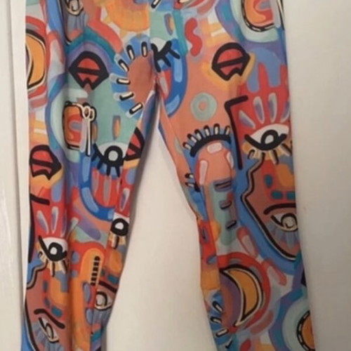 Summer set crop top and colorful leggings new, small-medium