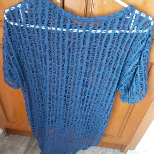 Net blouse new, one size, blue