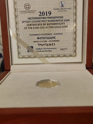 Χρυσό νόμισμα Θουκυδίδης 2019 καινούργιο, proof 200€