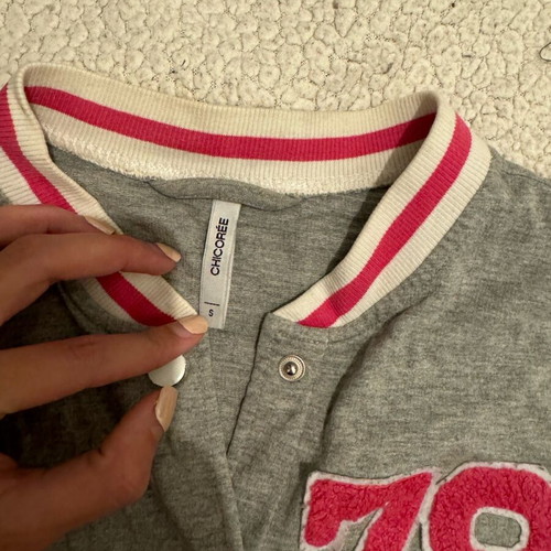 College jacket like new, gray and pink, size S