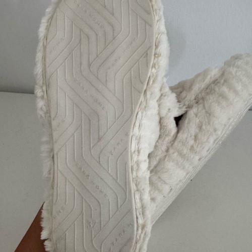 Zara Home fur slippers used, size 36, white