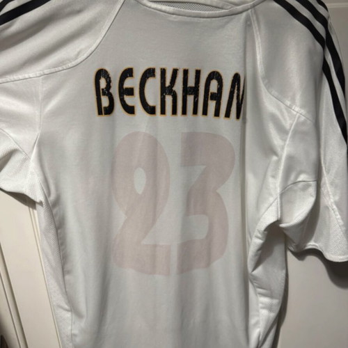 Real Madrid jerseys 4 pieces like new with Mbappe, Vinicius, Bellingham, Beckham