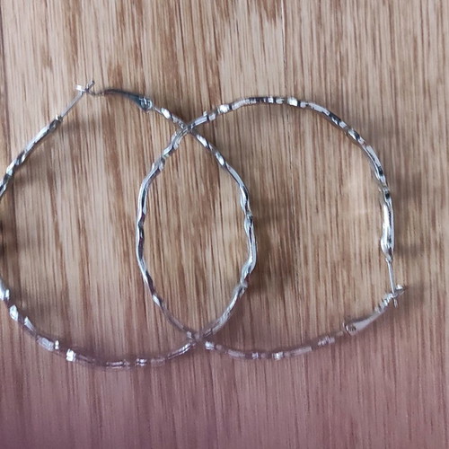 Hoop earrings used, large with design