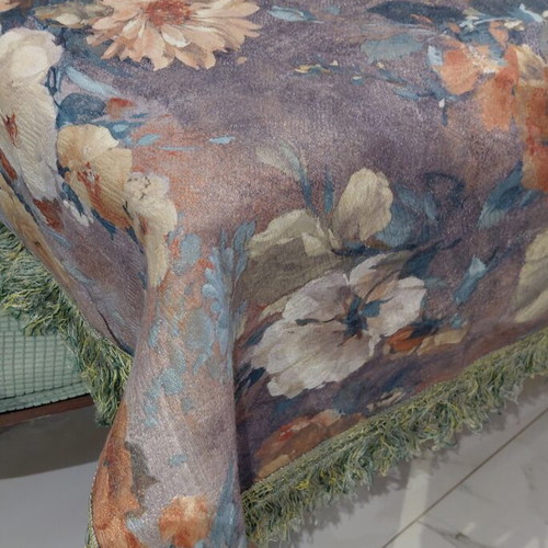Vintage decorative floral fabric with fringes