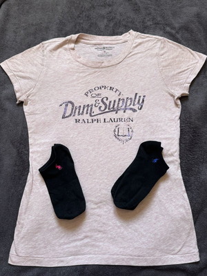 Ralph Lauren T-shirt μεταχειρισμένο με δύο ζευγάρια καλτσάκια, ροζ, μέγεθος S