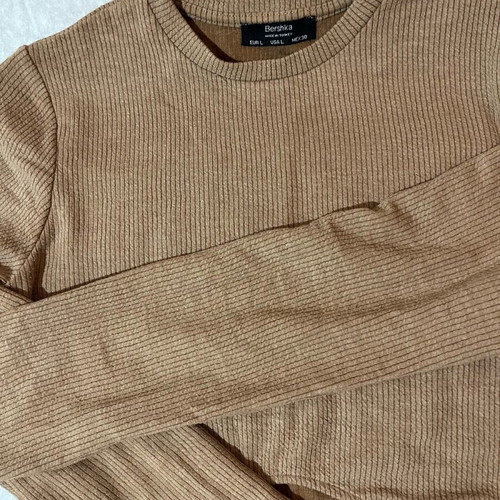 Bershka long sleeve blouse beige brown like new, size L