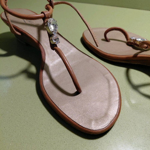 Ioannis leather sandals with rhinestones, size 38, like new