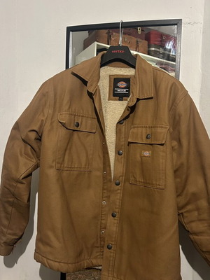 Dickies Oversized Duck Canvas Wool Jacket, medium, brown