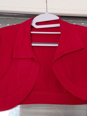 Red women's bolero jacket, summer style