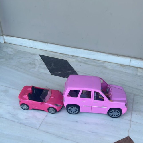 Barbie van and Cabrio car toy