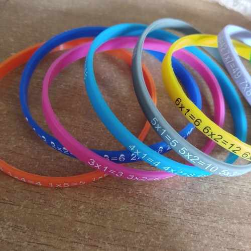 Bracelets with multiplication table like new, from 1 to 12