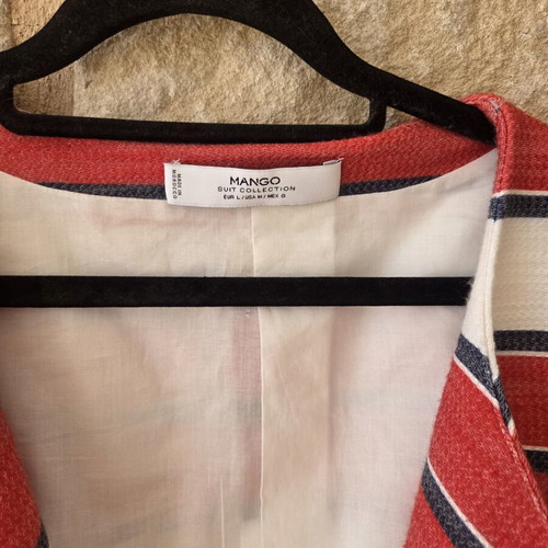 Mango Striped Cropped Jacket Blazer like new, red and blue